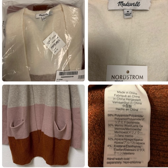 Madewell Ryder Stripe Cardigan Sweater M - Picture 3 of 8